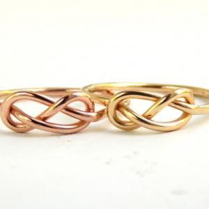 Rose Gold-filled Infinity Knot Ring-- 14k..