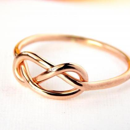 Rose Gold-filled Infinity Knot Ring-- 14k..