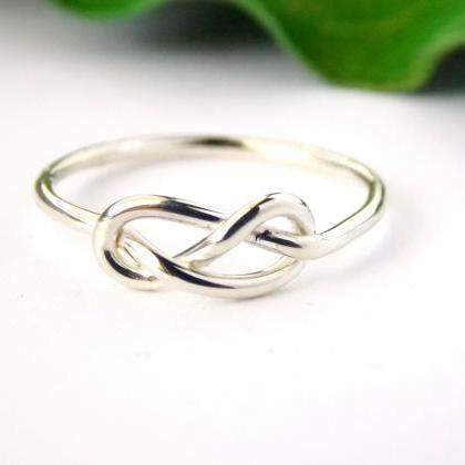 Infinity Knot Ring-- Sterling Silver Ring, Love..