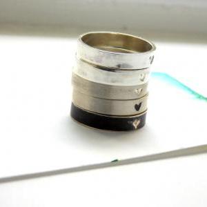 Engraved Heart Ring-- Choose Your Finish, Sterling..