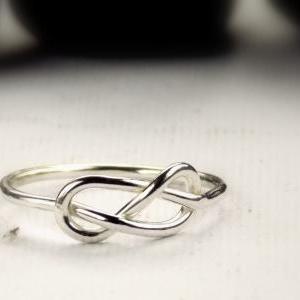 Set Of 5 Infinity Knot Ring-- Sterling Silver..