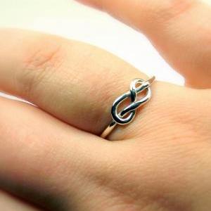 Set Of 5 Infinity Knot Ring-- Sterling Silver..