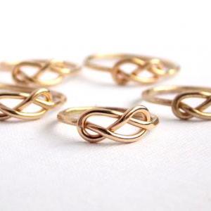 SET OF 5 Infinity Knot Ring-- 14K g..