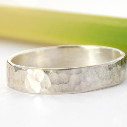 Hammered Band Ring -sterling Silver Ring, Textured..