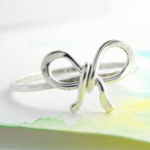Forget Me Knot Bow Ring--sterling Silver,..