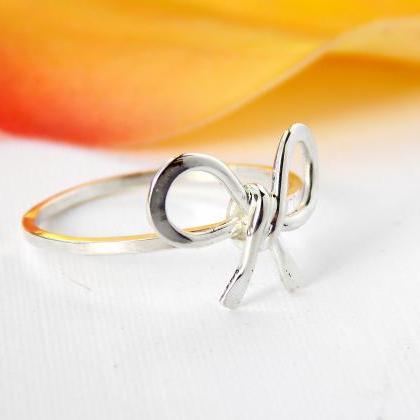 Forget Me Knot Bow Ring--sterling Silver,..