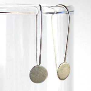 Small Sterling Silver Disc Earrings - Pendulum..