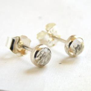 Sterling Rose Cut Stud Earrings- Post Earrings,..