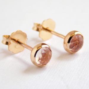 Rose Cut Stud Earrings - Post Earrings, Simple..