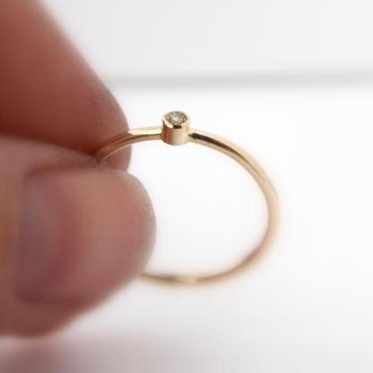 Tiny Yellow Gold-filled Birthstone Ring: 14k..