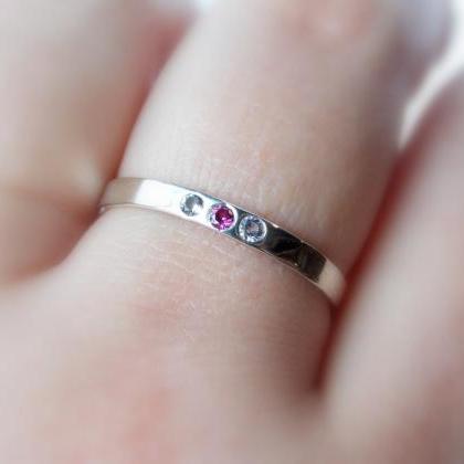 Multistone Inside Out Ring: silver ..