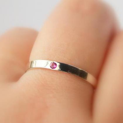 Inside Out Birthstone Ring: Silver Ring, Sterling..