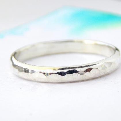 Hammered Domed Band: sterling silve..