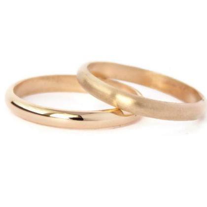Gold Domed Ring: 14k Solid Gold, Domed Ring, Plain..