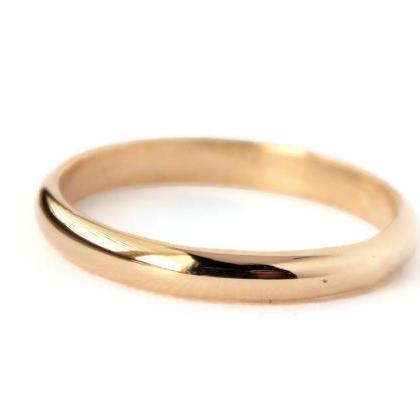 Gold Domed Ring: 14k Solid Gold, Domed Ring, Plain..