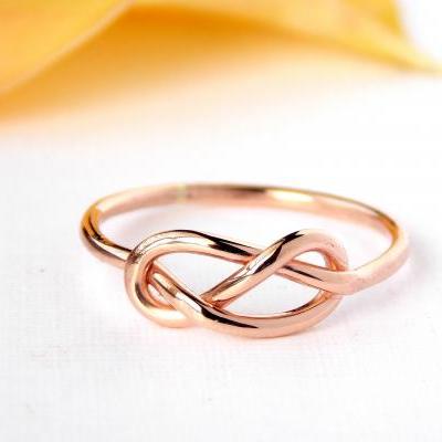 Rose Gold-filled Infinity Knot Ring-- 14K Gold-filled ring, gold filled ring, love ring, love knot, promise ring, infinity friendship ring