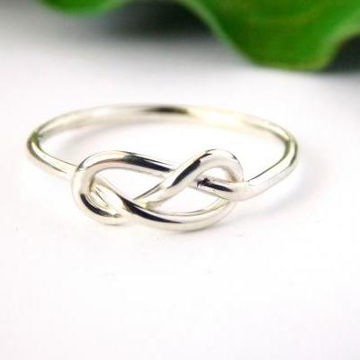 Infinity Knot Ring-- Sterling silver ring, love ring, love knot, promise ring, infinity friendship ring
