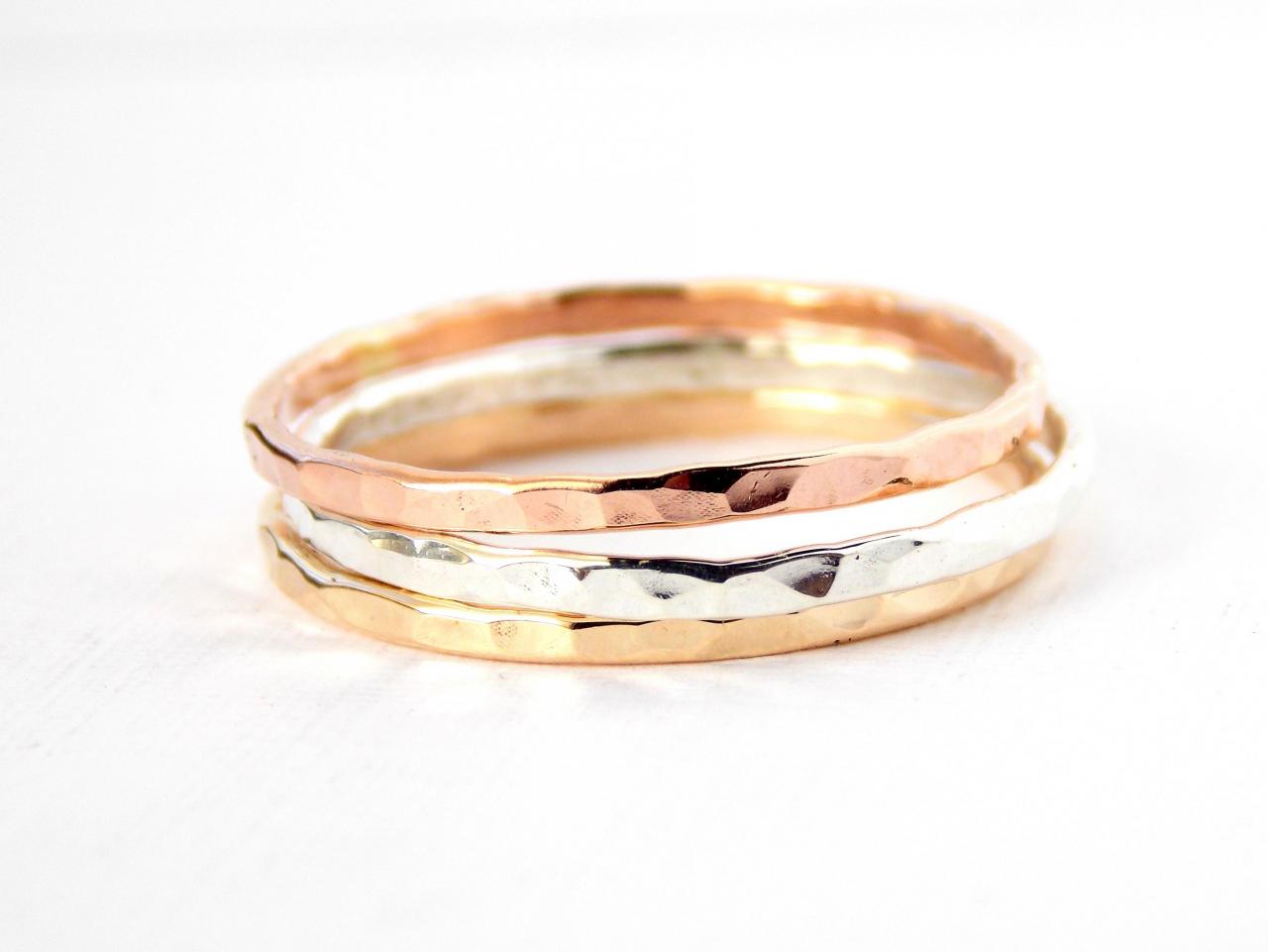 3 Reflection Stacking Ring: 14k Gold-filled Ring, Dainty Ring, Simple Ring, Gold Ring, Silver Ring, Skinny Ring