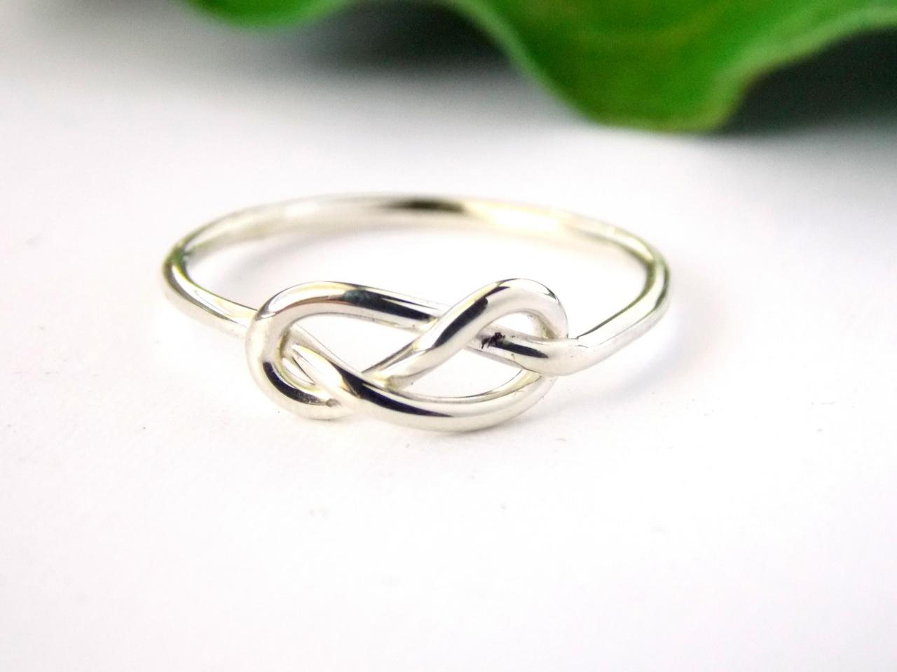 Infinity Knot Ring-- Sterling Silver Ring, Love Ring, Love Knot, Promise Ring, Infinity Friendship Ring