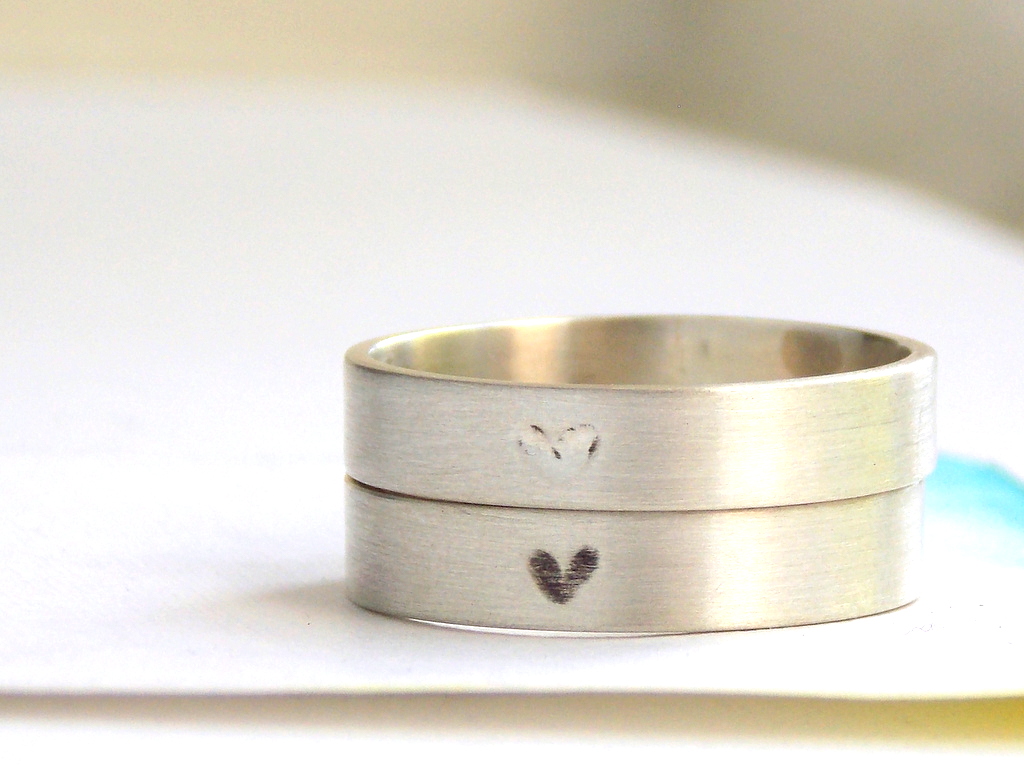 Engraved Heart Ring-- Choose Your Finish, Sterling Silver Ring