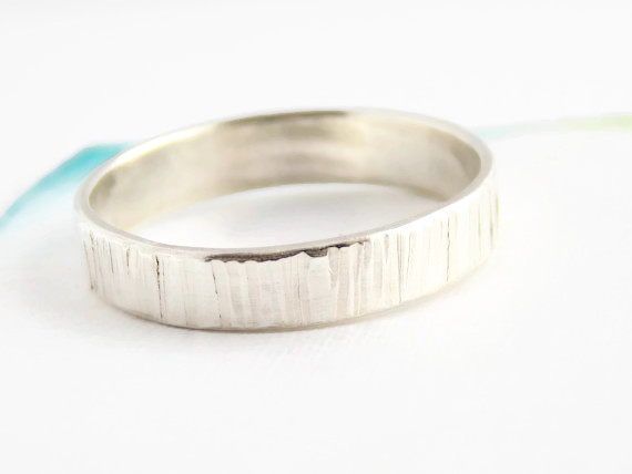 Line Textured Ring -sterling silver ring, textured ring, simple ring, Silver Ring, textured sterling ring, birch textured ring, wedding band
