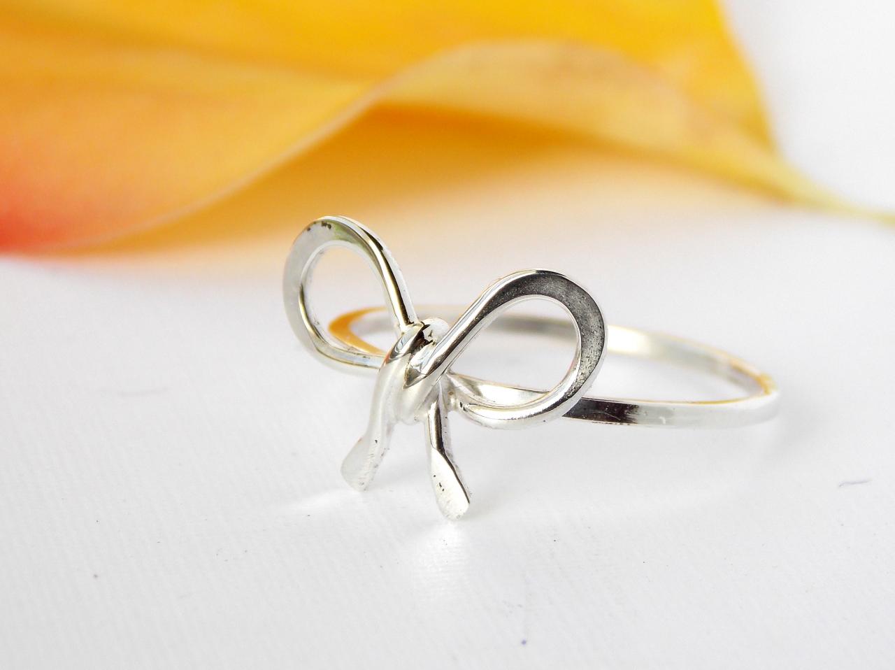 Forget Me Knot Bow Ring--sterling Silver, Friendship Ring, Silver Ring, Bow Ring, Dainty Ring, Petite Ring, Friendship Ring, Knot Ring