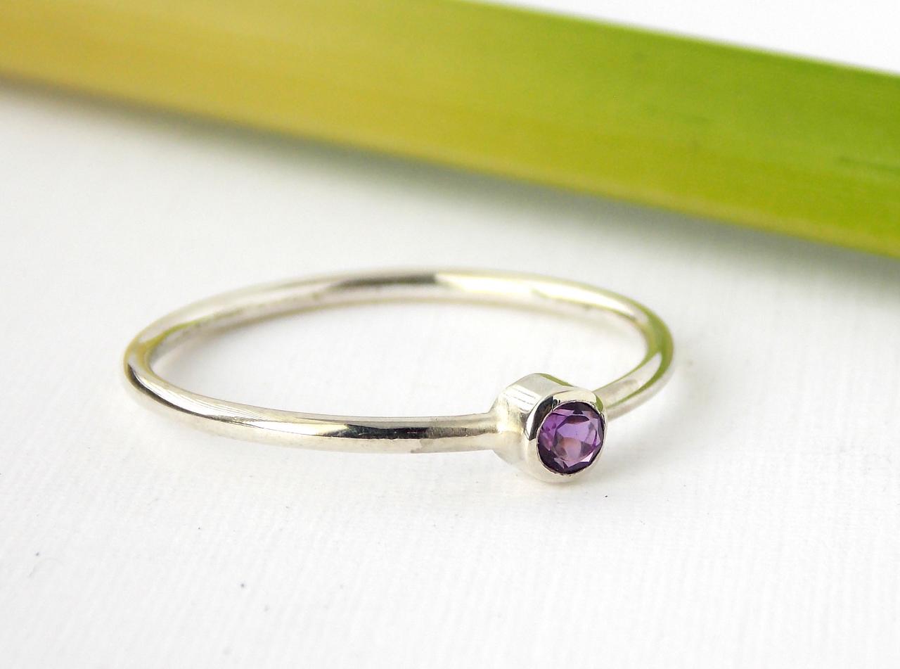 Sterling Silver Birthstone Ring: Stackable Birthstone Ring / Silver Ring / Sterling Silver Ring / Birthstone Ring