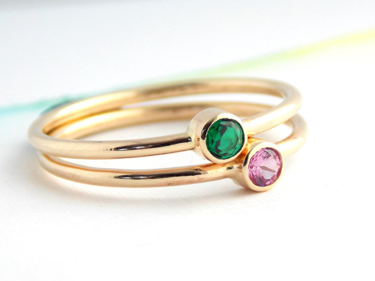 Simple Birthstone Ring: 14k Yellow Gold-filled Ring, Birthstone Ring, Dainty Ring, Simple Ring, Gold Ring