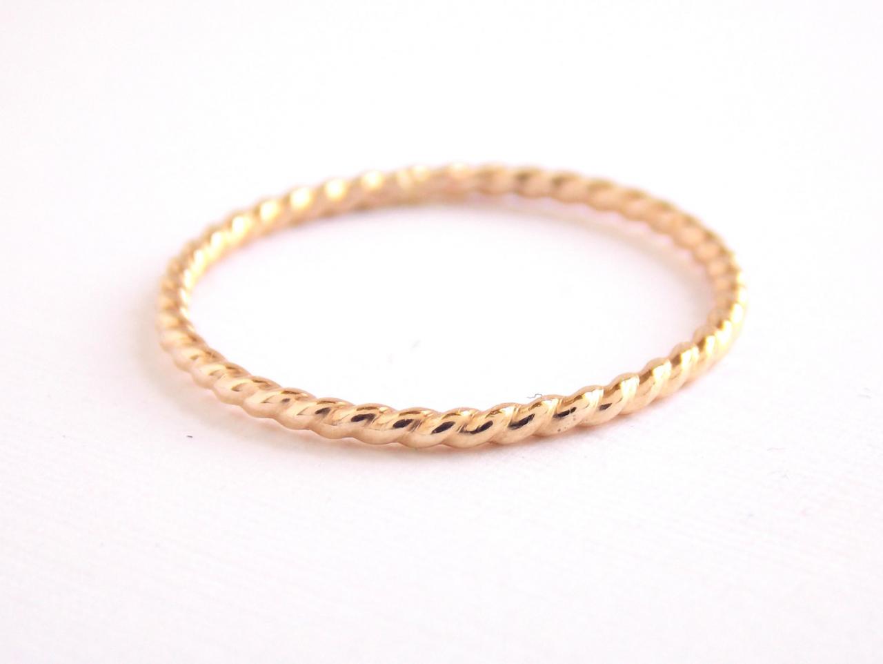 Gold-filled Simple Twist Ring - 14k Gold-filled Ring, Dainty Ring, Simple Ring, Stacking Ring, Skinny Ring, Gold Ring, Small Ring