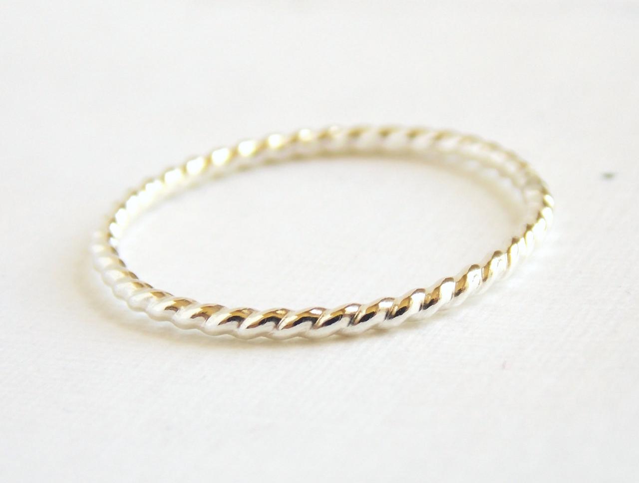 Sterling Silver Twist Ring - Sterling Silver Ring, Dainty Ring, Simple Ring, Stacking Ring, Skinny Ring, Silver Ring, Small Ring