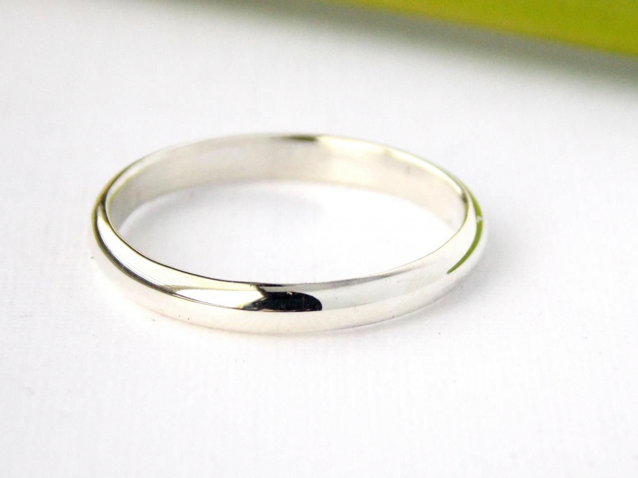 Simple Sterling Domed Ring -sterling silver ring, domed ring, plain ring, simple ring, silver ring, wedding band, smooth band, smooth ring