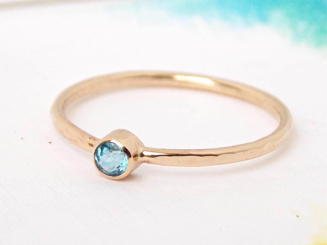 Simple Birthstone Ring W/ Hammered Band: Goldfilled Ring, Birthstone Ring, Dainty Ring, Simple Ring, Gold Ring, Hammered Ring, Hammered Band