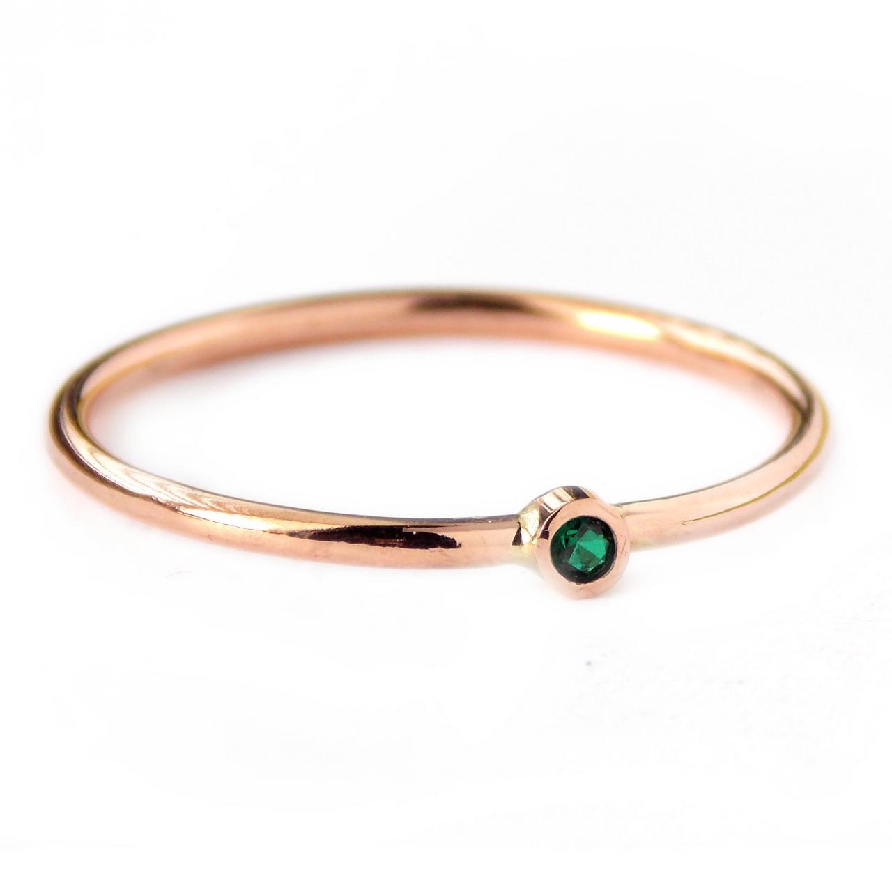 Tiny Rose Gold-filled Birthstone Ring: 14K Rose Gold-filled ring, birthstone ring, dainty ring, simple ring, rose gold ring, promise ring
