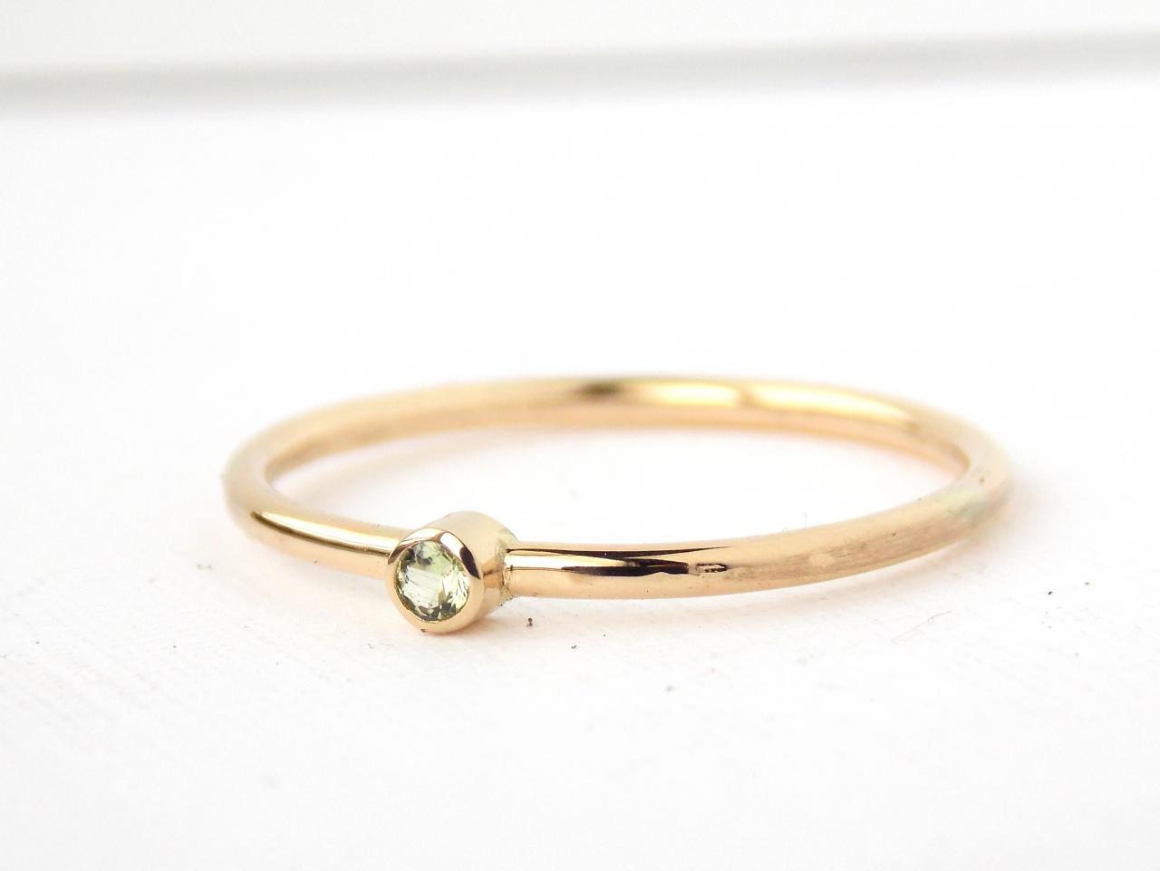 Tiny Yellow Gold-filled Birthstone Ring: 14k Gold-filled Ring, Dainty Ring, Simple Ring, Gold Ring, Promise Ring, Birthstone Ring