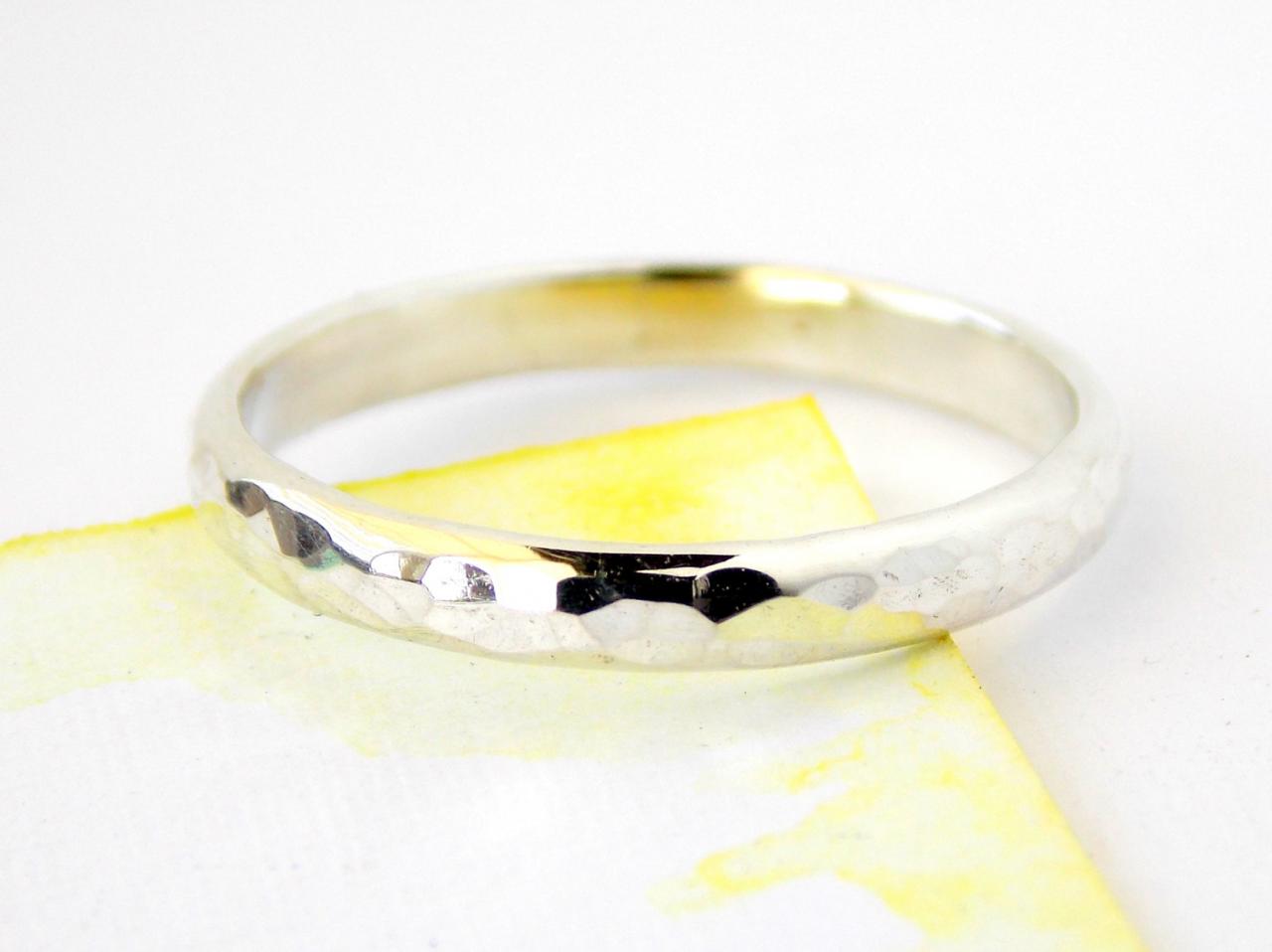 Hammered Domed Band: sterling silver ring, textured ring, simple ring, sterling ring, wedding band, men's ring, hammered ring, wedding ring