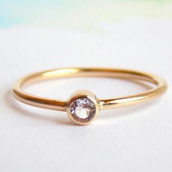 Simple White Topaz Ring: 14k Gold-filled Ring, White Topaz, Dainty Ring ...