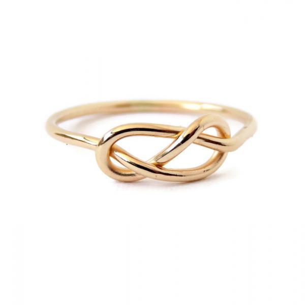 Solid Gold Infinity Knot Ring: 14K Gold ring, Yellow or White Gold, Engagement Ring, Promise Ring
